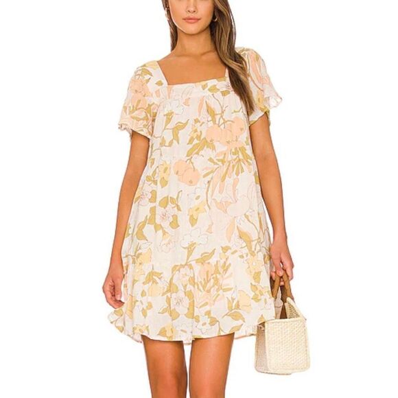Rails NWT Valentina citrus floral tiered dress large $188 - Picture 1 of 12